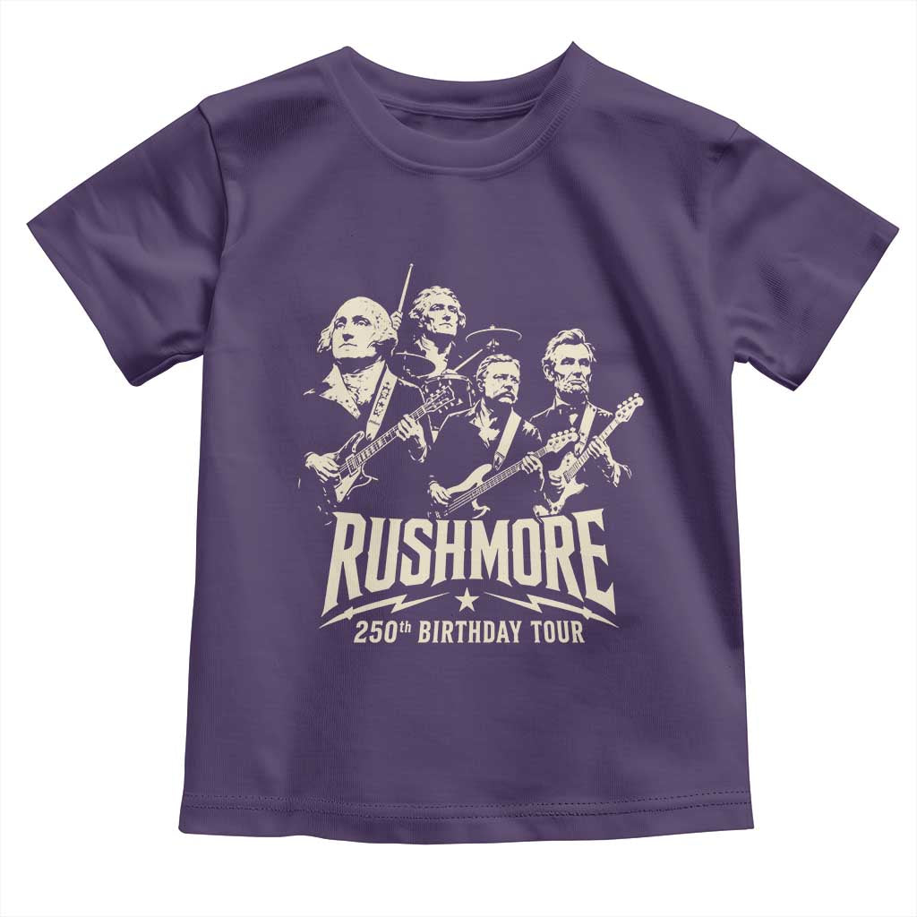 Rushmore 250th Birthday Tour Band Toddler T Shirt Presidents Rock Concert Historical Collages