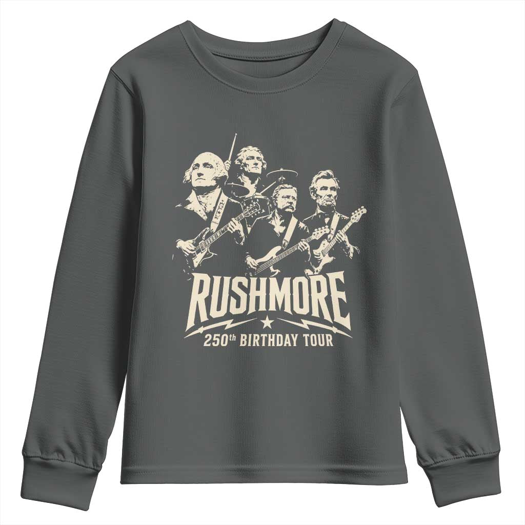 Rushmore 250th Birthday Tour Band Youth Sweatshirt Presidents Rock Concert Historical Collages