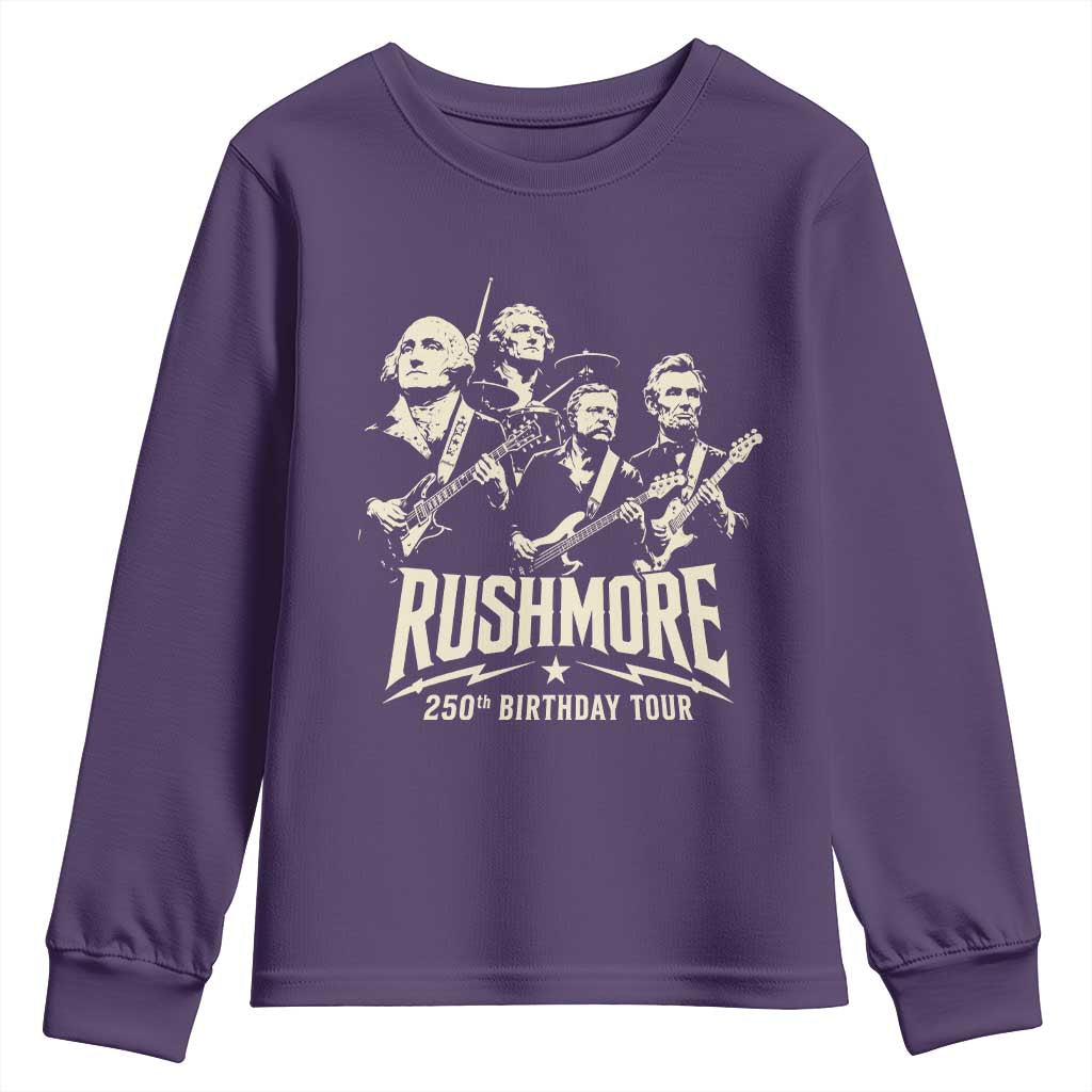 Rushmore 250th Birthday Tour Band Youth Sweatshirt Presidents Rock Concert Historical Collages