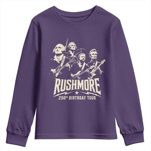 Rushmore 250th Birthday Tour Band Youth Sweatshirt Presidents Rock Concert Historical Collages
