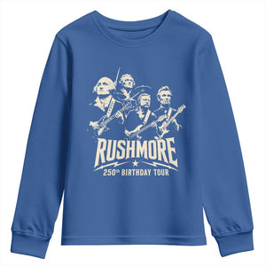 Rushmore 250th Birthday Tour Band Youth Sweatshirt Presidents Rock Concert Historical Collages