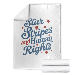 Stars and Stripes and Human Rights Throw Blanket Progressive Patriotic Equality Modern Patriot