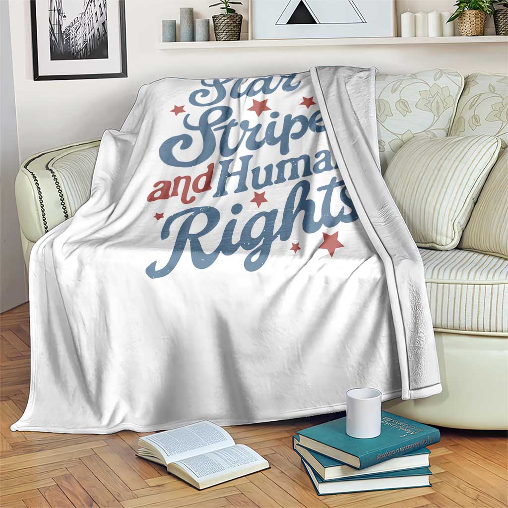 Stars and Stripes and Human Rights Throw Blanket Progressive Patriotic Equality Modern Patriot