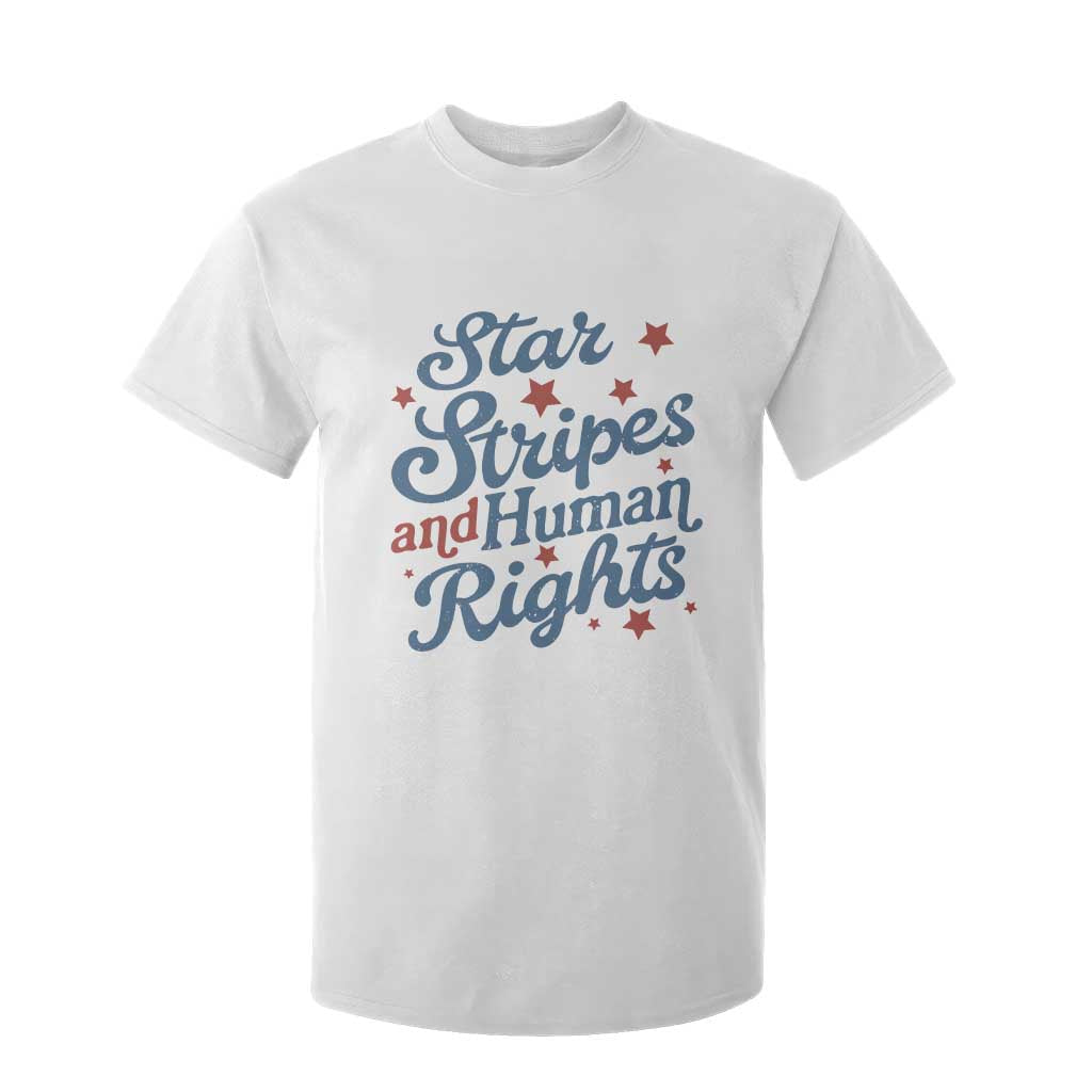 Stars and Stripes and Human Rights T Shirt For Kid Progressive Patriotic Equality Modern Patriot TS02 White Print Your Wear