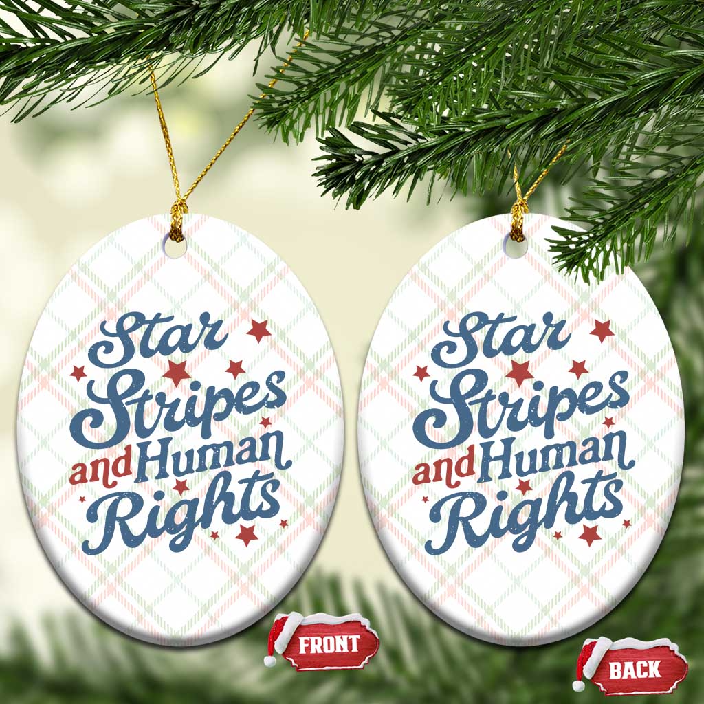 Stars and Stripes and Human Rights Ceramic Ornament Progressive Patriotic Equality Modern Patriot