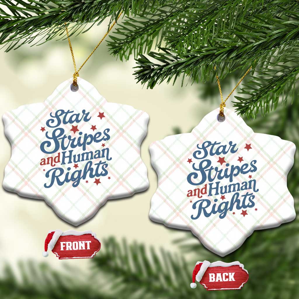 Stars and Stripes and Human Rights Ceramic Ornament Progressive Patriotic Equality Modern Patriot