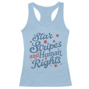 Stars and Stripes and Human Rights Racerback Tank Top Progressive Patriotic Equality Modern Patriot