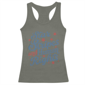 Stars and Stripes and Human Rights Racerback Tank Top Progressive Patriotic Equality Modern Patriot