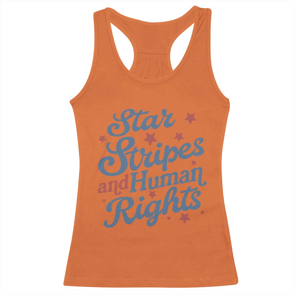 Stars and Stripes and Human Rights Racerback Tank Top Progressive Patriotic Equality Modern Patriot