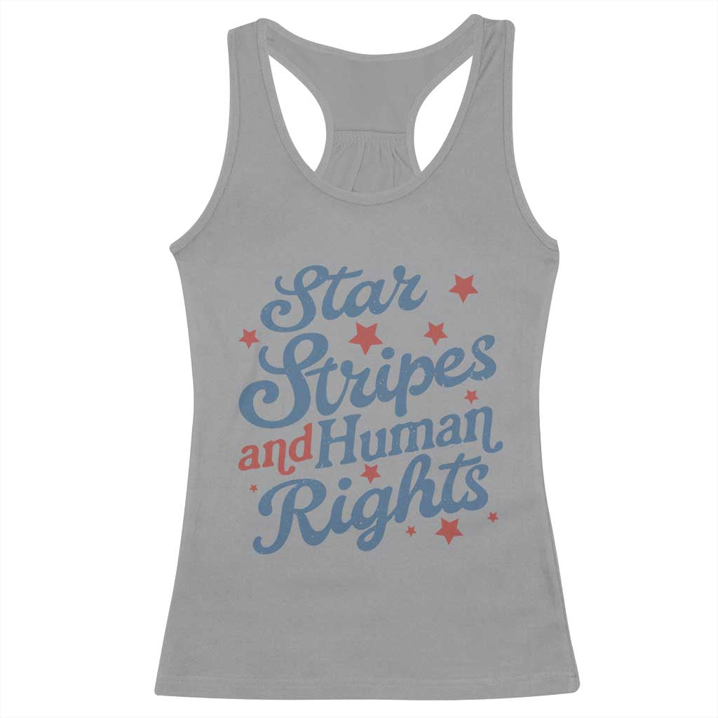 Stars and Stripes and Human Rights Racerback Tank Top Progressive Patriotic Equality Modern Patriot