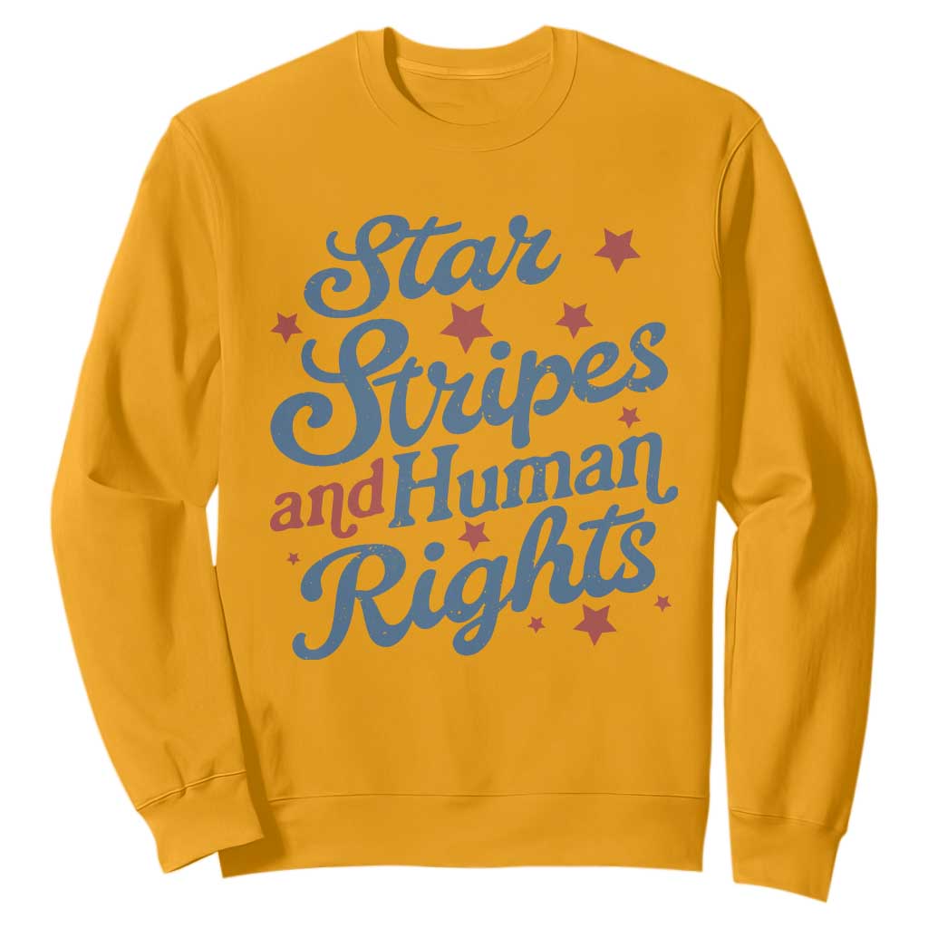 Stars and Stripes and Human Rights Sweatshirt Progressive Patriotic Equality Modern Patriot