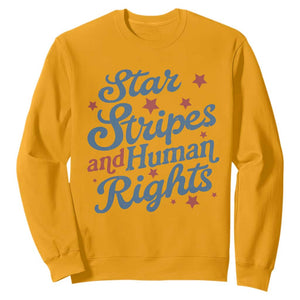 Stars and Stripes and Human Rights Sweatshirt Progressive Patriotic Equality Modern Patriot