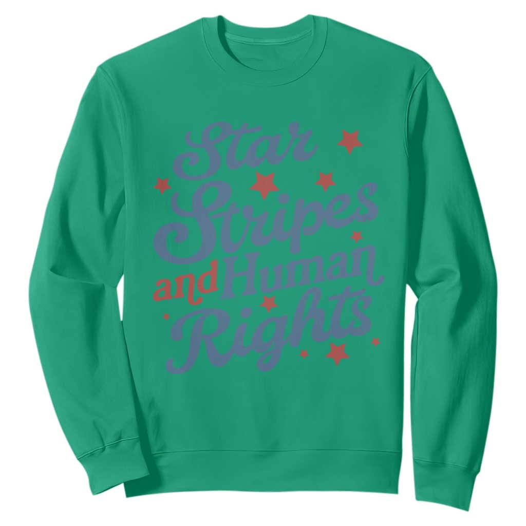 Stars and Stripes and Human Rights Sweatshirt Progressive Patriotic Equality Modern Patriot