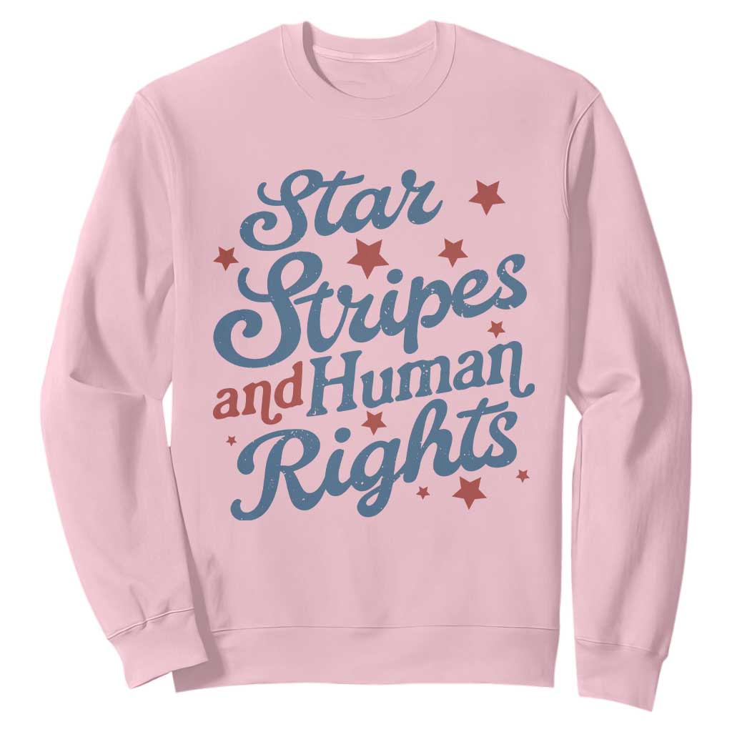 Stars and Stripes and Human Rights Sweatshirt Progressive Patriotic Equality Modern Patriot