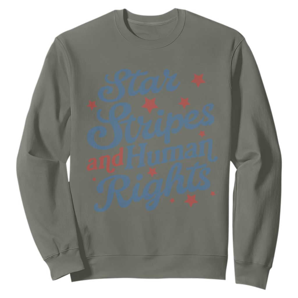 Stars and Stripes and Human Rights Sweatshirt Progressive Patriotic Equality Modern Patriot