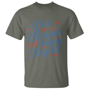 Stars and Stripes and Human Rights T Shirt Progressive Patriotic Equality Modern Patriot