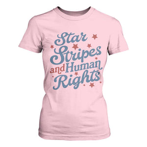 Stars and Stripes and Human Rights T Shirt For Women Progressive Patriotic Equality Modern Patriot