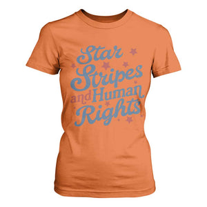 Stars and Stripes and Human Rights T Shirt For Women Progressive Patriotic Equality Modern Patriot