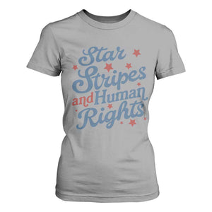 Stars and Stripes and Human Rights T Shirt For Women Progressive Patriotic Equality Modern Patriot