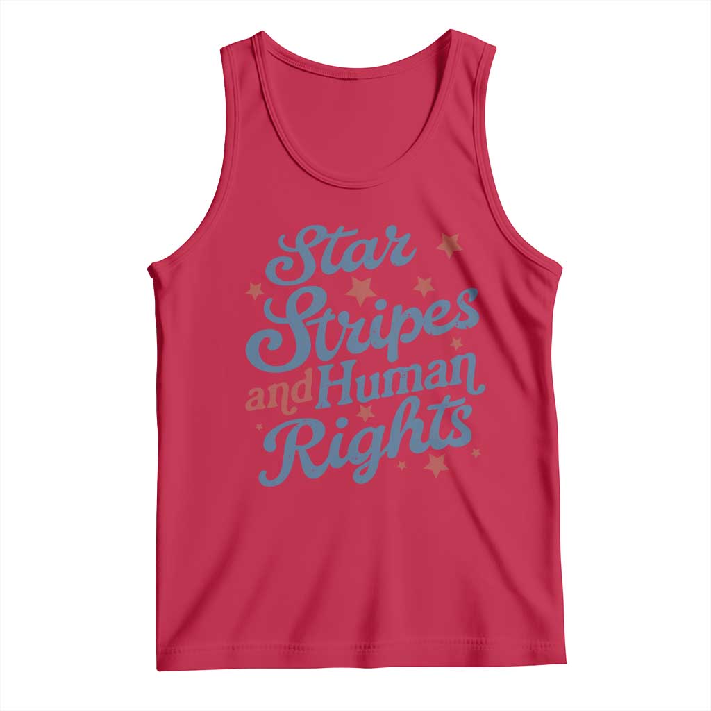 Stars and Stripes and Human Rights Tank Top Progressive Patriotic Equality Modern Patriot