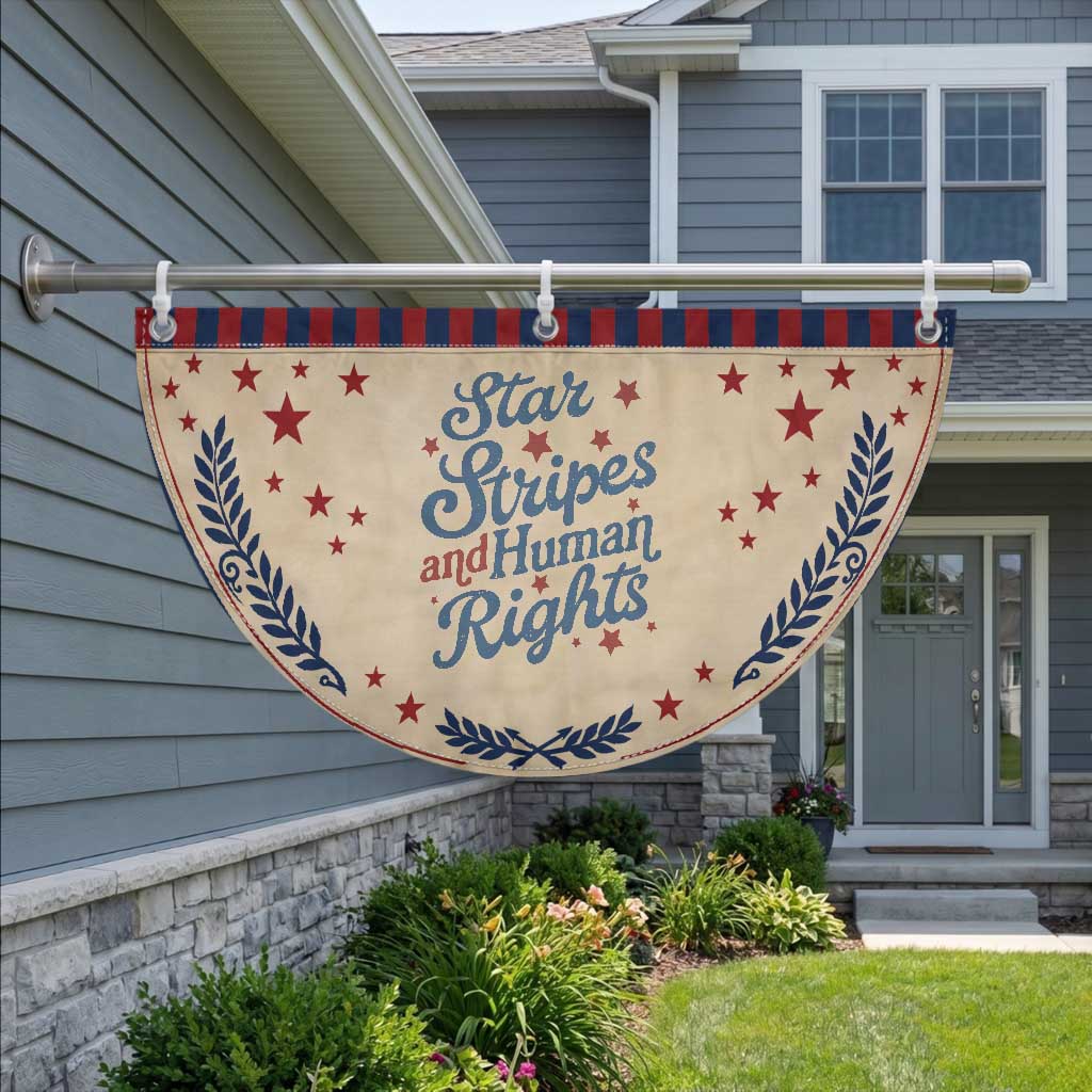 Stars and Stripes and Human Rights Patriotic Fan Flag Progressive Equality Modern Patriot