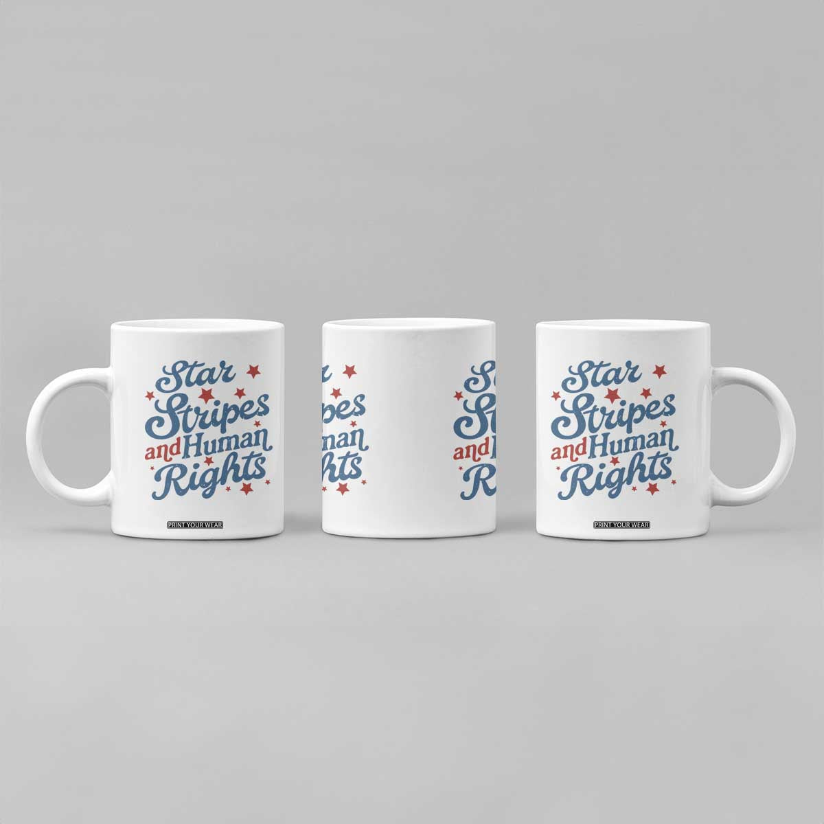 Stars and Stripes and Human Rights Coffee Mug Progressive Patriotic Equality Modern Patriot