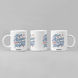 Stars and Stripes and Human Rights Coffee Mug Progressive Patriotic Equality Modern Patriot