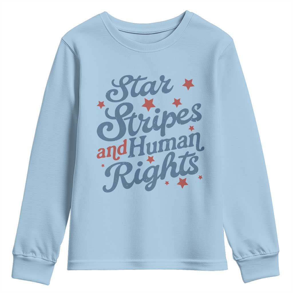 Stars and Stripes and Human Rights Youth Sweatshirt Progressive Patriotic Equality Modern Patriot