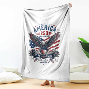 250 Years of Freedom Patriotic Eagle Throw Blanket One Nation Under God 1776-2026 250th Anniversary