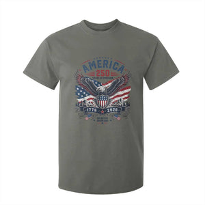 250 Years of Freedom Patriotic Eagle T Shirt For Kid One Nation Under God 1776-2026 250th Anniversary