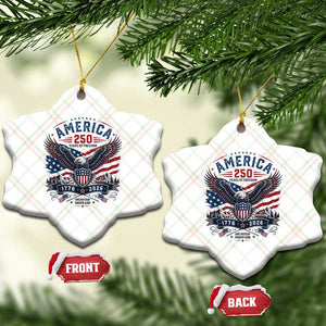 250 Years of Freedom Patriotic Eagle Ceramic Ornament One Nation Under God 1776-2026 250th Anniversary