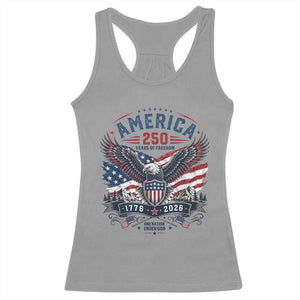 250 Years of Freedom Patriotic Eagle Racerback Tank Top One Nation Under God 1776-2026 250th Anniversary