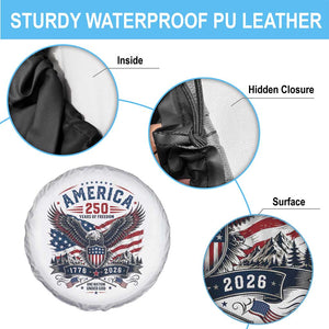 250 Years of Freedom Patriotic Eagle Spare Tire Cover One Nation Under God 1776-2026 250th Anniversary