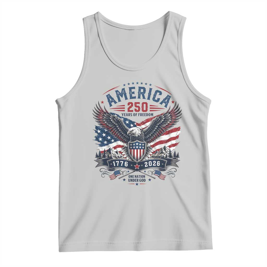 250 Years of Freedom Patriotic Eagle Tank Top One Nation Under God 1776-2026 250th Anniversary