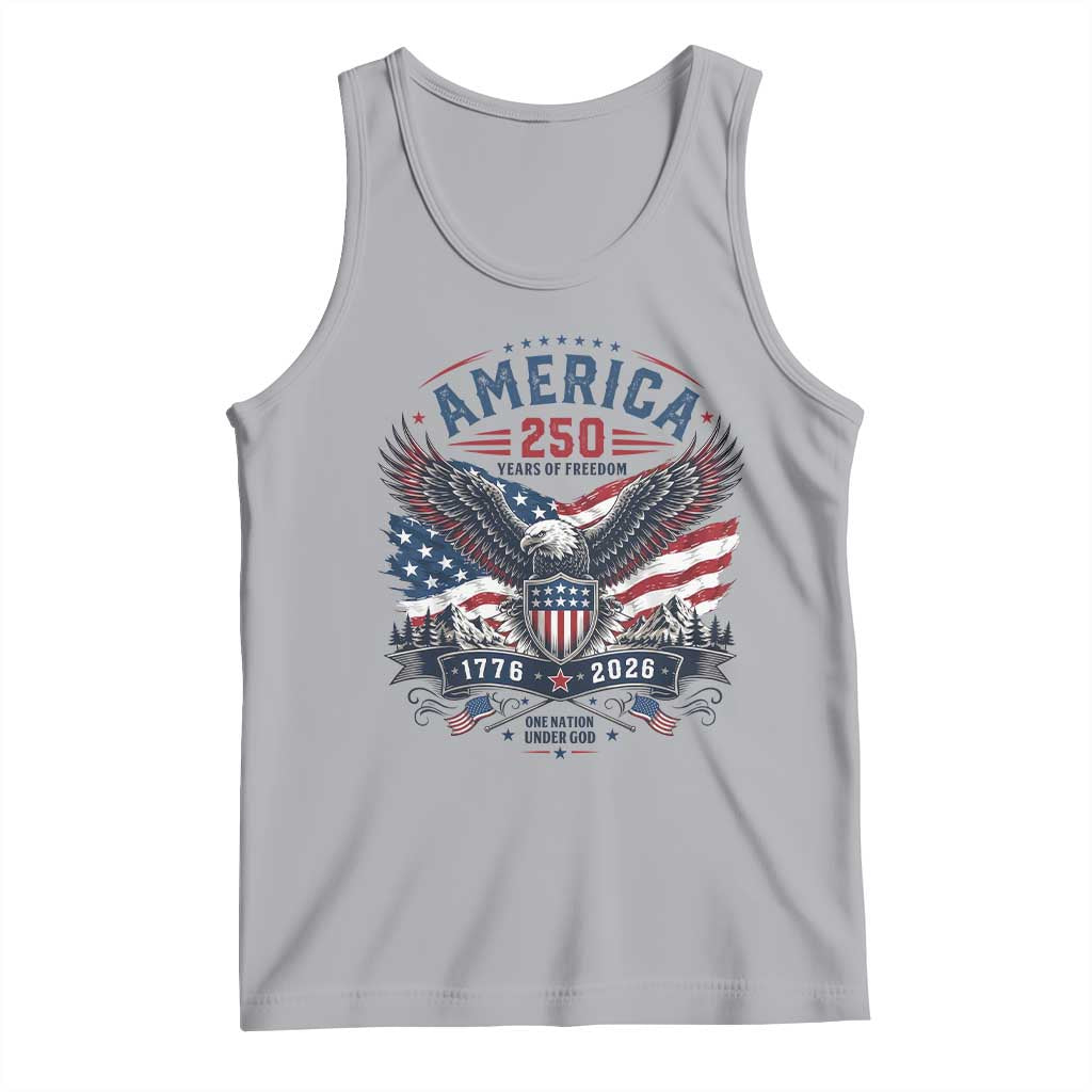 250 Years of Freedom Patriotic Eagle Tank Top One Nation Under God 1776-2026 250th Anniversary