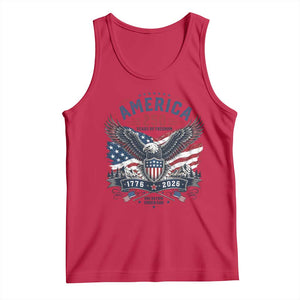 250 Years of Freedom Patriotic Eagle Tank Top One Nation Under God 1776-2026 250th Anniversary
