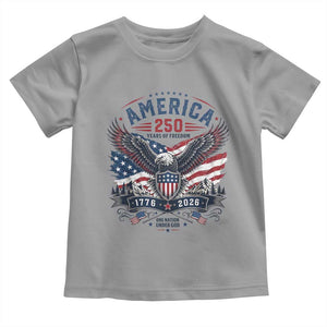 250 Years of Freedom Patriotic Eagle Toddler T Shirt One Nation Under God 1776-2026 250th Anniversary