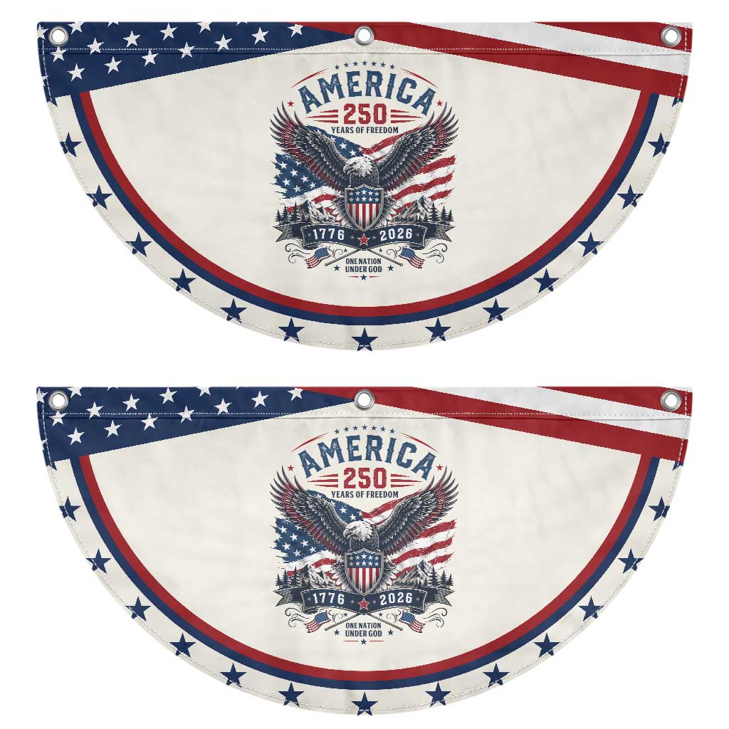 250 Years of Freedom Eagle Patriotic Fan Flag One Nation Under God 1776-2026 250th Anniversary TS02 2pcs pack Classic Beige Print Your Wear