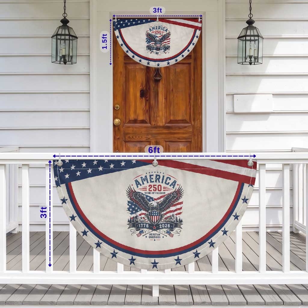250 Years of Freedom Eagle Patriotic Fan Flag One Nation Under God 1776-2026 250th Anniversary