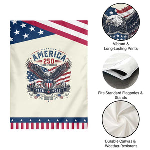 250 Years of Freedom Eagle Patriotic Garden Flag One Nation Under God 1776-2026 250th Anniversary