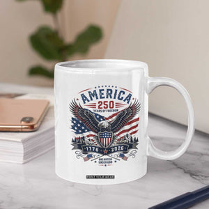 250 Years of Freedom Patriotic Eagle Coffee Mug One Nation Under God 1776-2026 250th Anniversary