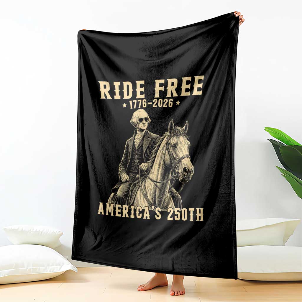 Ride Free 1776-2026 George Washington on Horseback Graphic Throw Blanket Vintage 250th Anniversary Semiquincentennial TS02 Print Your Wear