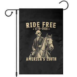 Ride Free 1776-2026 George Washington on Horseback Graphic Garden Flag Vintage 250th Anniversary Semiquincentennial TS02 Black Print Your Wear