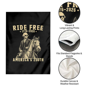 Ride Free 1776-2026 George Washington on Horseback Graphic Garden Flag Vintage 250th Anniversary Semiquincentennial TS02 Print Your Wear