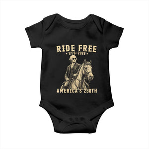 Ride Free 1776-2026 George Washington on Horseback Graphic Baby Onesie Vintage 250th Anniversary Semiquincentennial