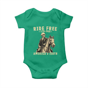 Ride Free 1776-2026 George Washington on Horseback Graphic Baby Onesie Vintage 250th Anniversary Semiquincentennial