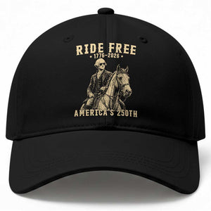 Ride Free 1776-2026 George Washington on Horseback Graphic Baseball Cap Vintage 250th Anniversary Semiquincentennial