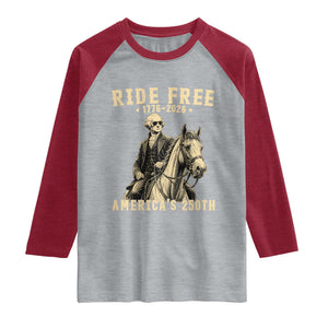 Ride Free 1776-2026 George Washington on Horseback Graphic Raglan Shirt Vintage 250th Anniversary Semiquincentennial