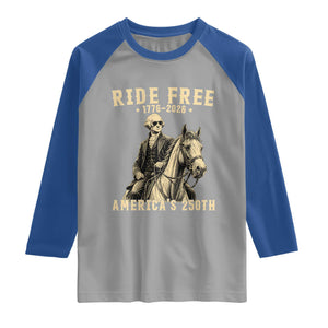 Ride Free 1776-2026 George Washington on Horseback Graphic Raglan Shirt Vintage 250th Anniversary Semiquincentennial