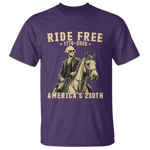 Ride Free 1776-2026 George Washington on Horseback Graphic T Shirt Vintage 250th Anniversary Semiquincentennial